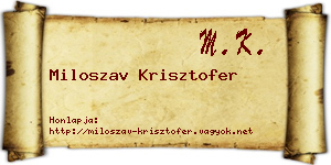 Miloszav Krisztofer névjegykártya